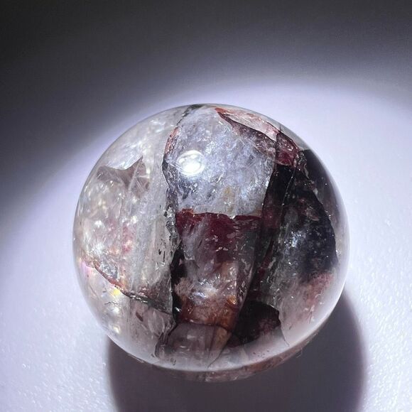 Fire Quartz Crystal Marble Sphere (3) - Picture 8 of 13